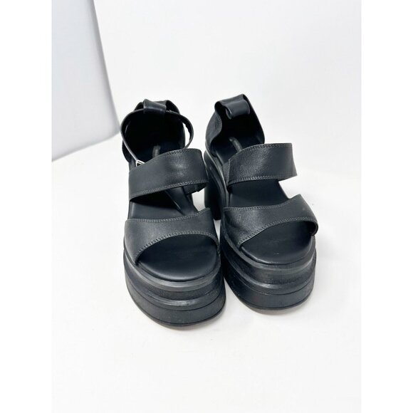 Windsor Smith Match Leather Sandals Chunky Platform Heels Ankle Strap Size 10 - Picture 9 of 9